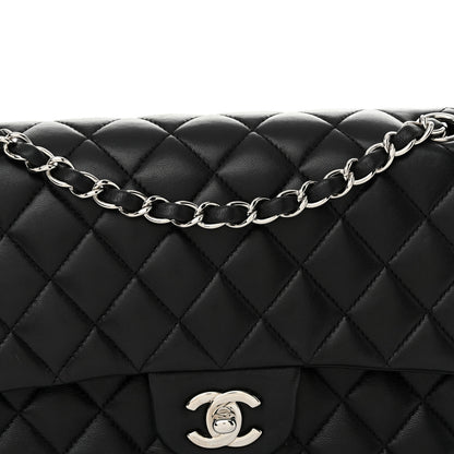 Chanel Lambskin Quilted Medium Double Flap Black 8 of 15