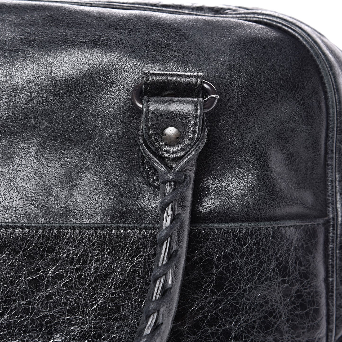 Agneau Classic Hardware Shoulder Bag Black