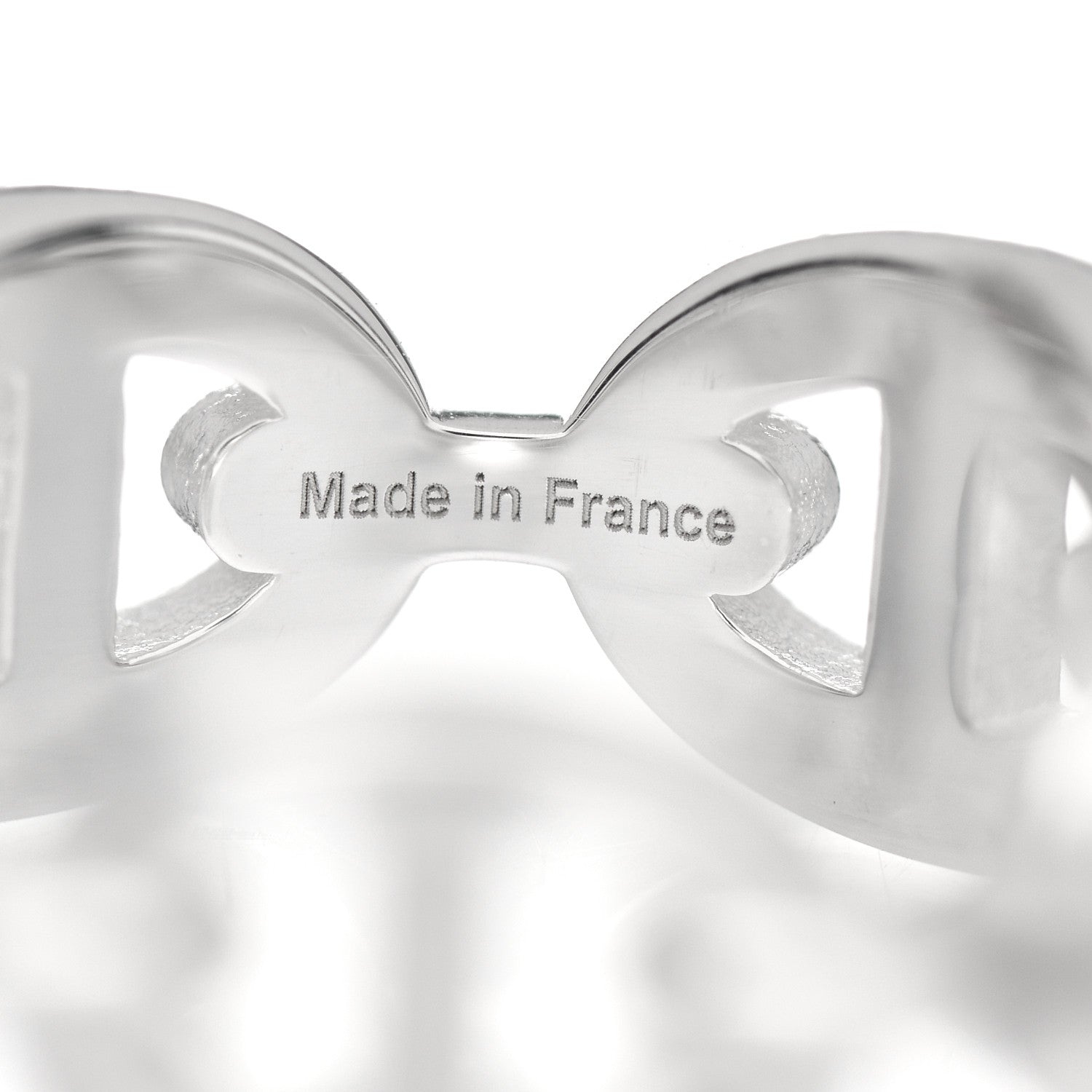 Hermes Sterling Silver PM Chaine d'Ancre Enchainee Band Ring 50 5.25 4 of 5
