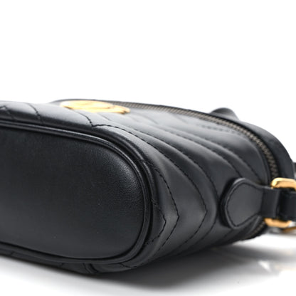 Gucci Calfskin Matelasse Small GG Marmont Vanity Cosmetic Case Black 8 of 9