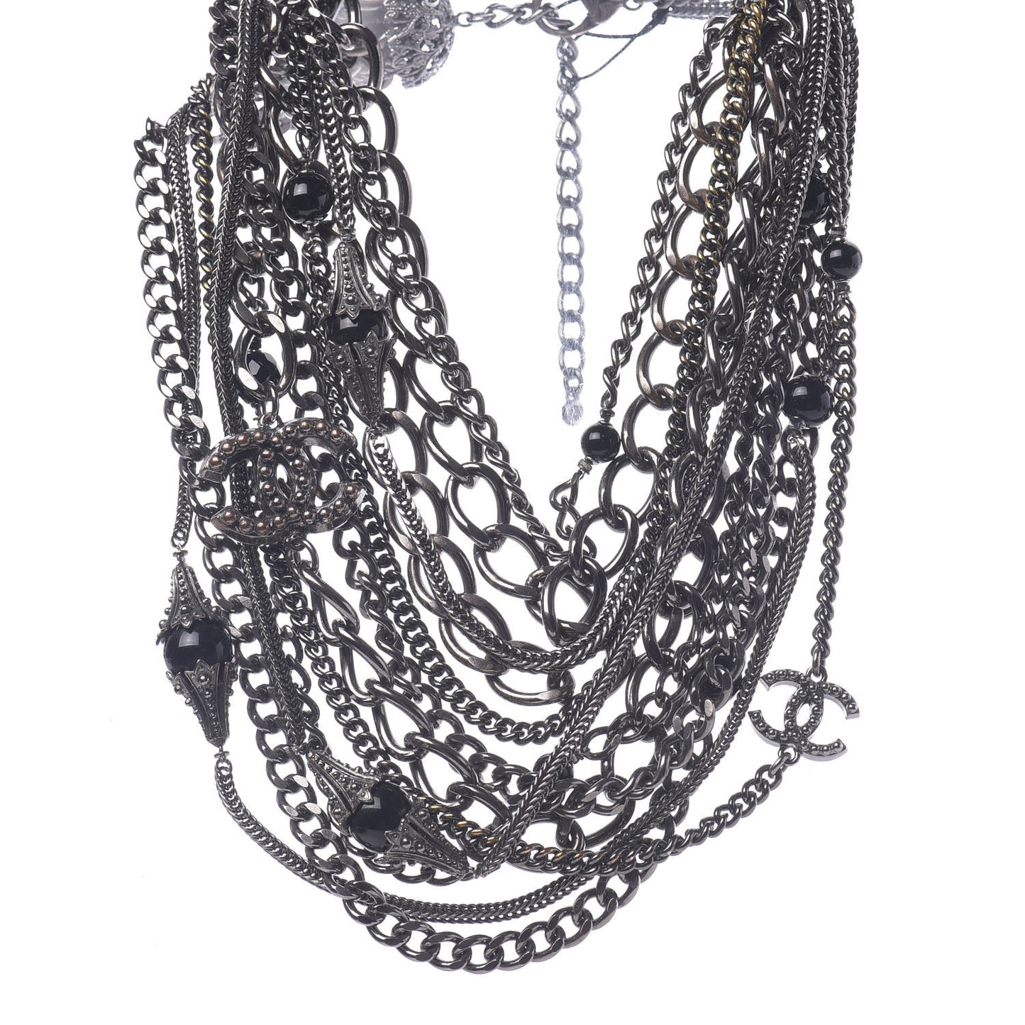 Ruthenium CC Multistrand Necklace Black