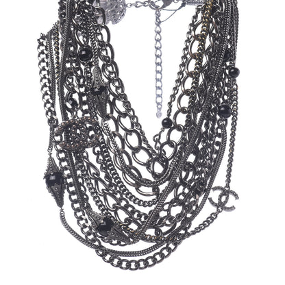 Chanel Ruthenium CC Multistrand Necklace Black 1 of 7