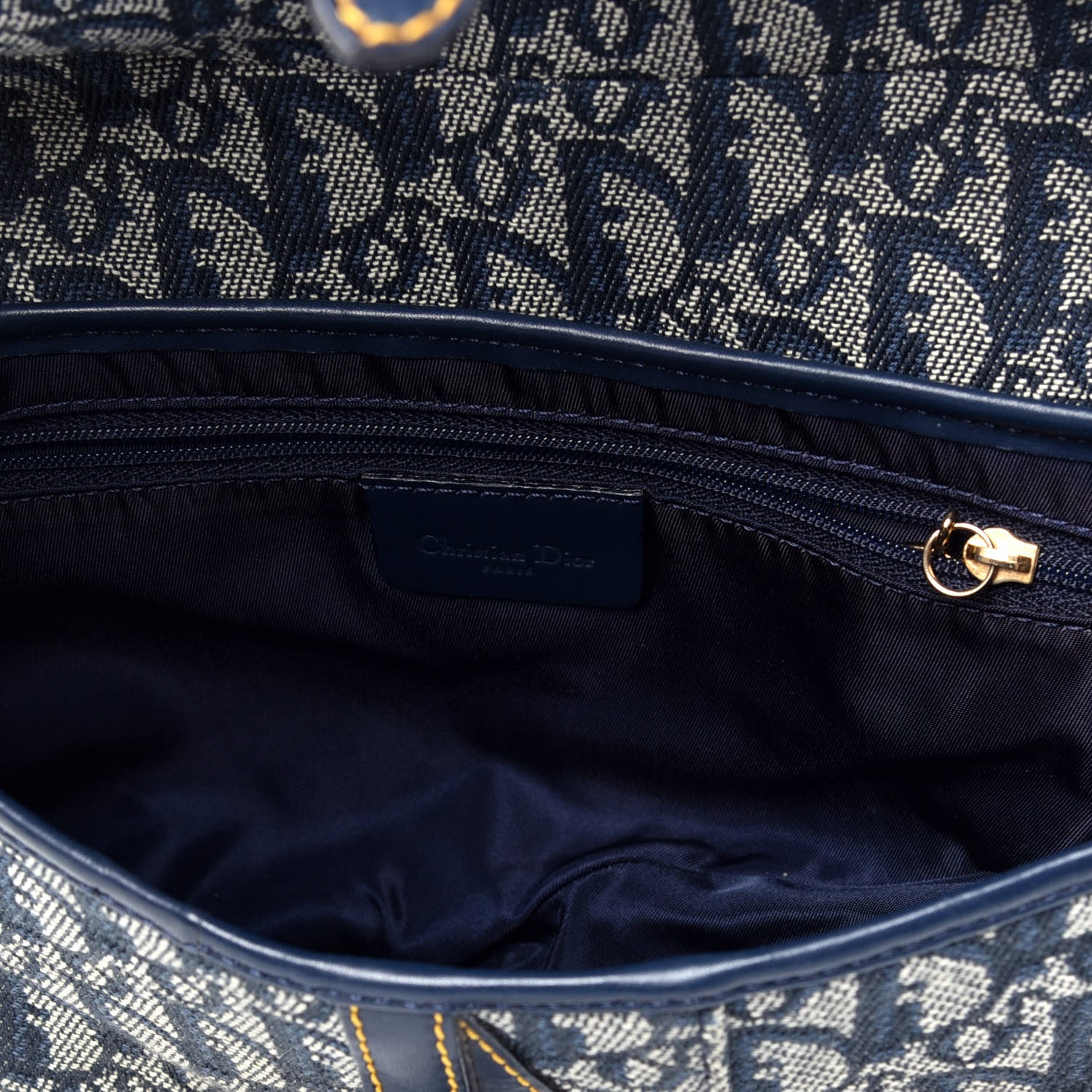 Christian Dior Monogram Saddle Bag Blue 5 of 9