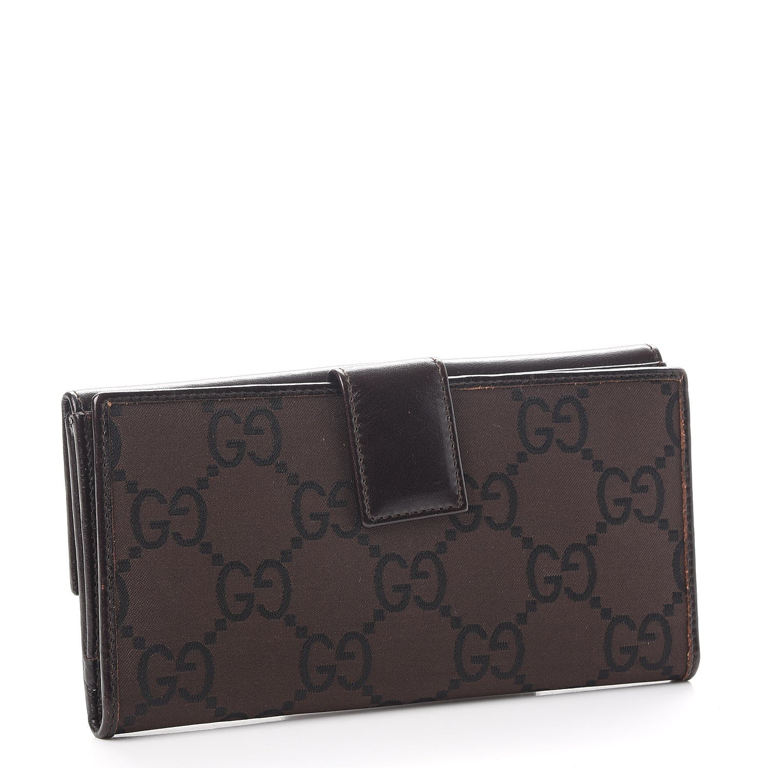 Gucci Canvas Monogram Continental Wallet Brown 3 of 9