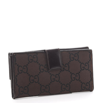 Gucci Canvas Monogram Continental Wallet Brown 3 of 9