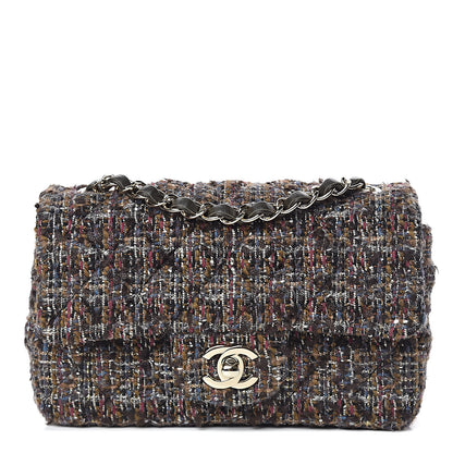 Chanel Tweed Quilted Mini Rectangular Flap Beige 1 of 10