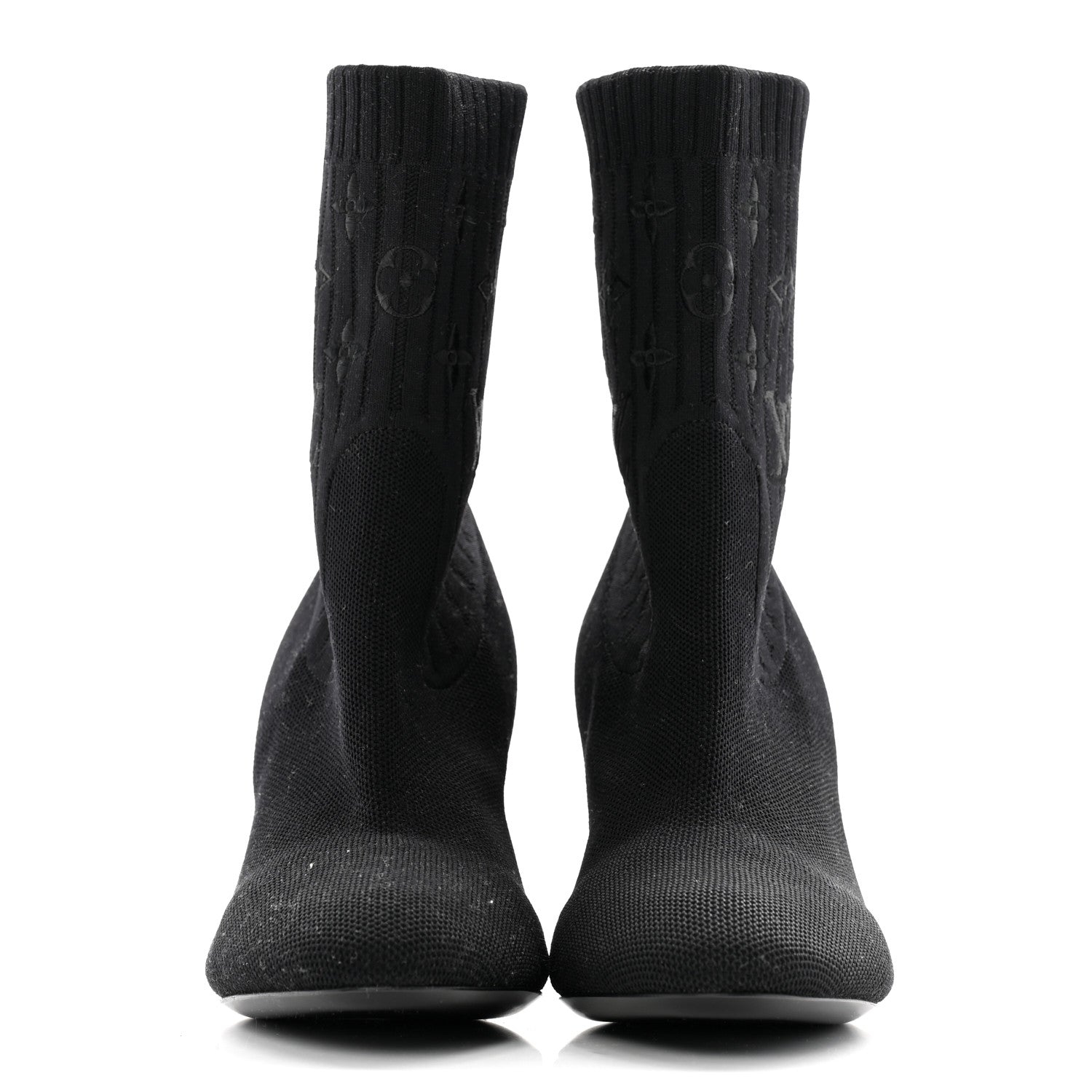 Louis Vuitton Monogram Stretch Fabric Silhouette Ankle Boots 37 Black 2 of 8