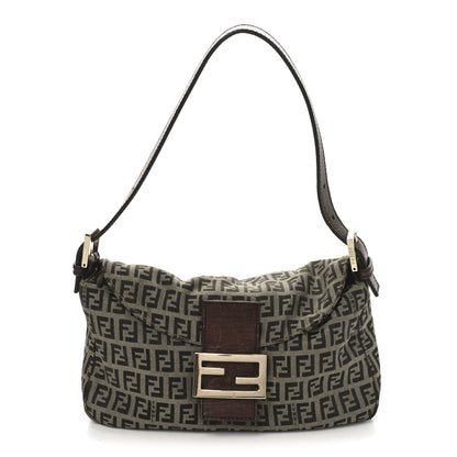 Fendi Zucchino Vitello Baguette Mogano Panna Bruciato 1 of 10