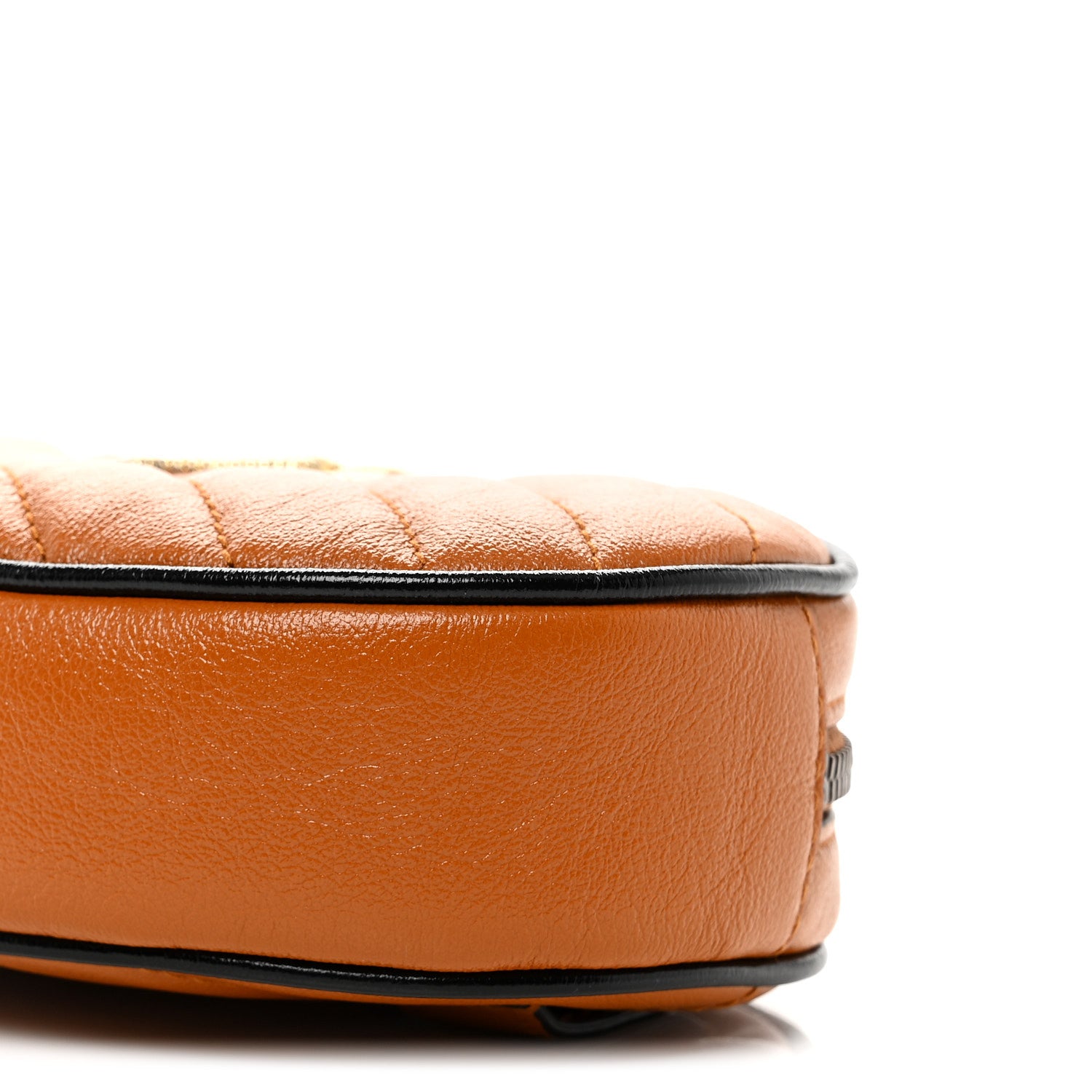 Gucci Vintage Effect Calfskin Matelasse Diagonal Torchon GG Marmont Belt Bag 95 38 Cognac 10 of 11