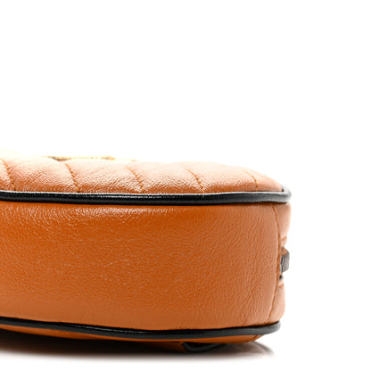 Gucci Vintage Effect Calfskin Matelasse Diagonal Torchon GG Marmont Belt Bag 95 38 Cognac 10 of 11