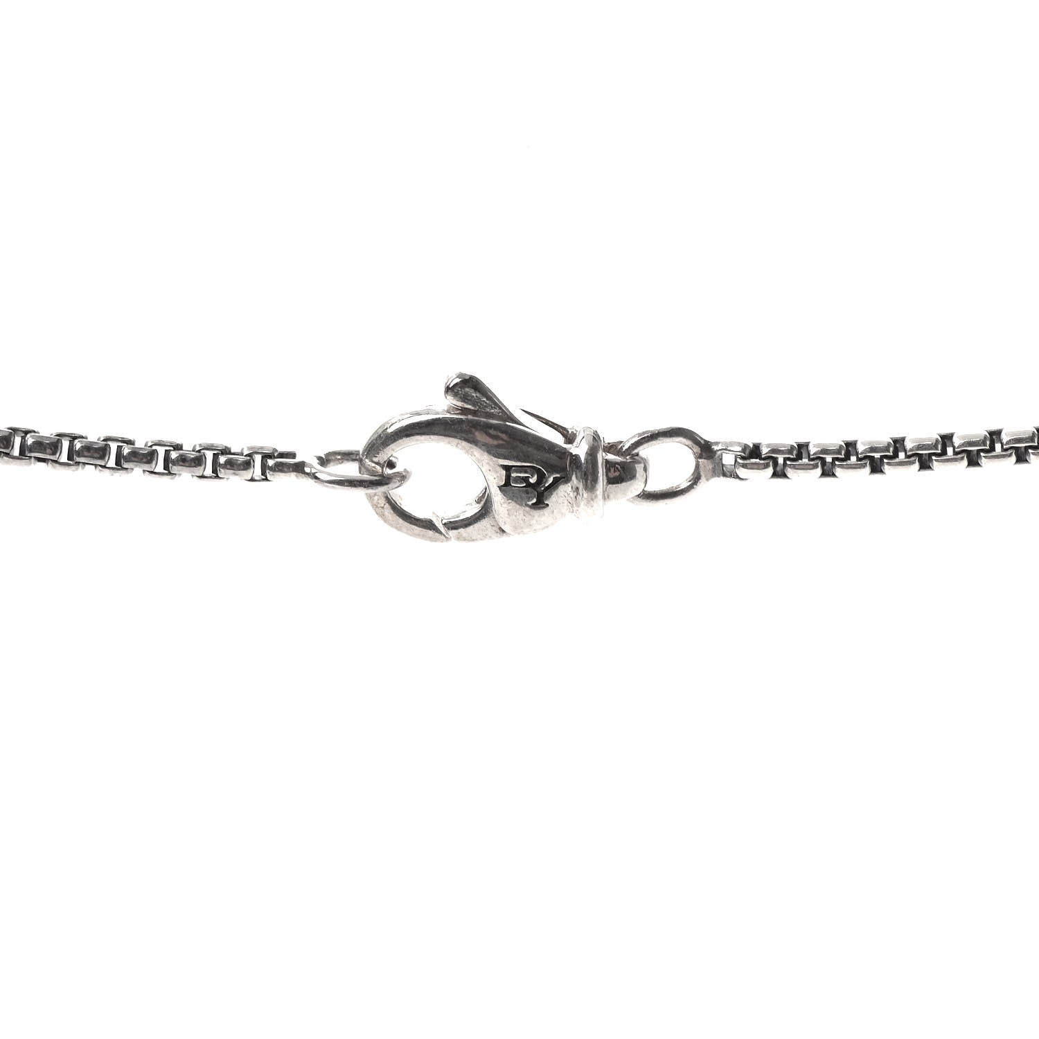David Yurman Sterling Silver Diamond Hematine Onyx Chiclet Drop Necklace 4 of 5