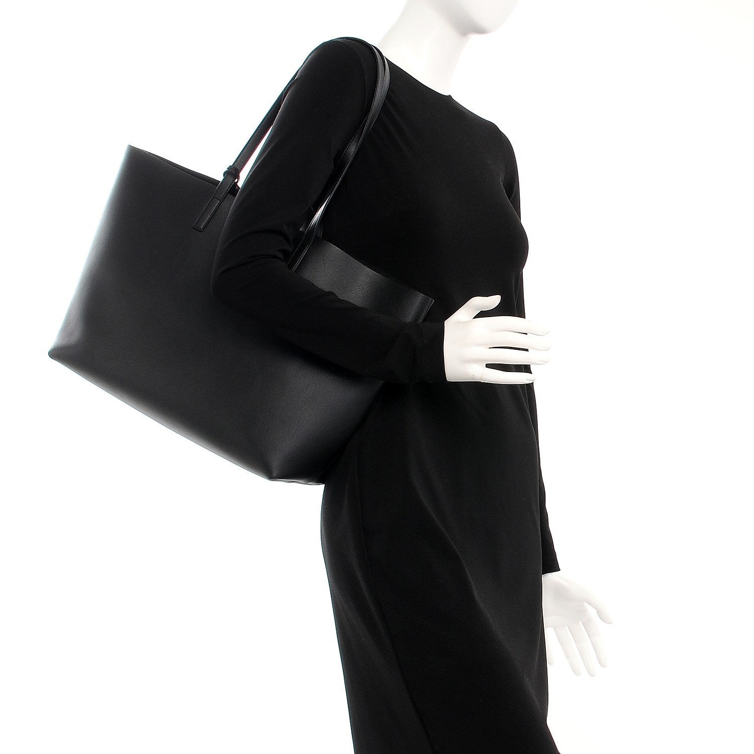 Saint Laurent Calfskin Large Shopping Tote Black 2 of 9