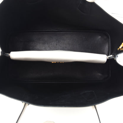 Prada Saffiano Cuir Medium Double Bag Talco Black 5 of 9