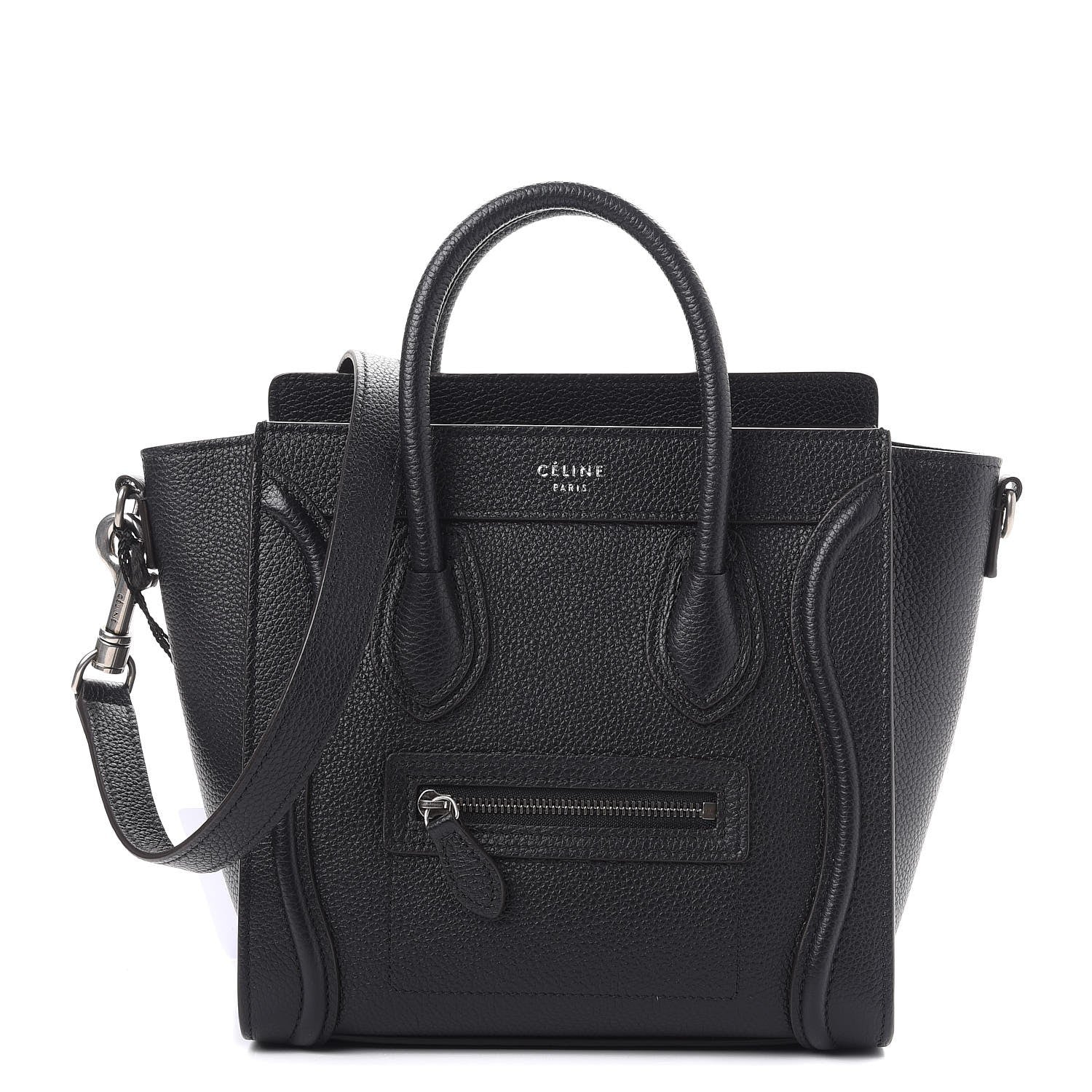 Celine Drummed Calfskin Nano Luggage Black 1 of 8