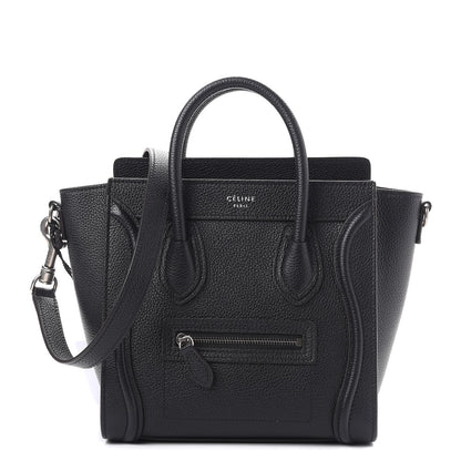 Celine Drummed Calfskin Nano Luggage Black 1 of 8