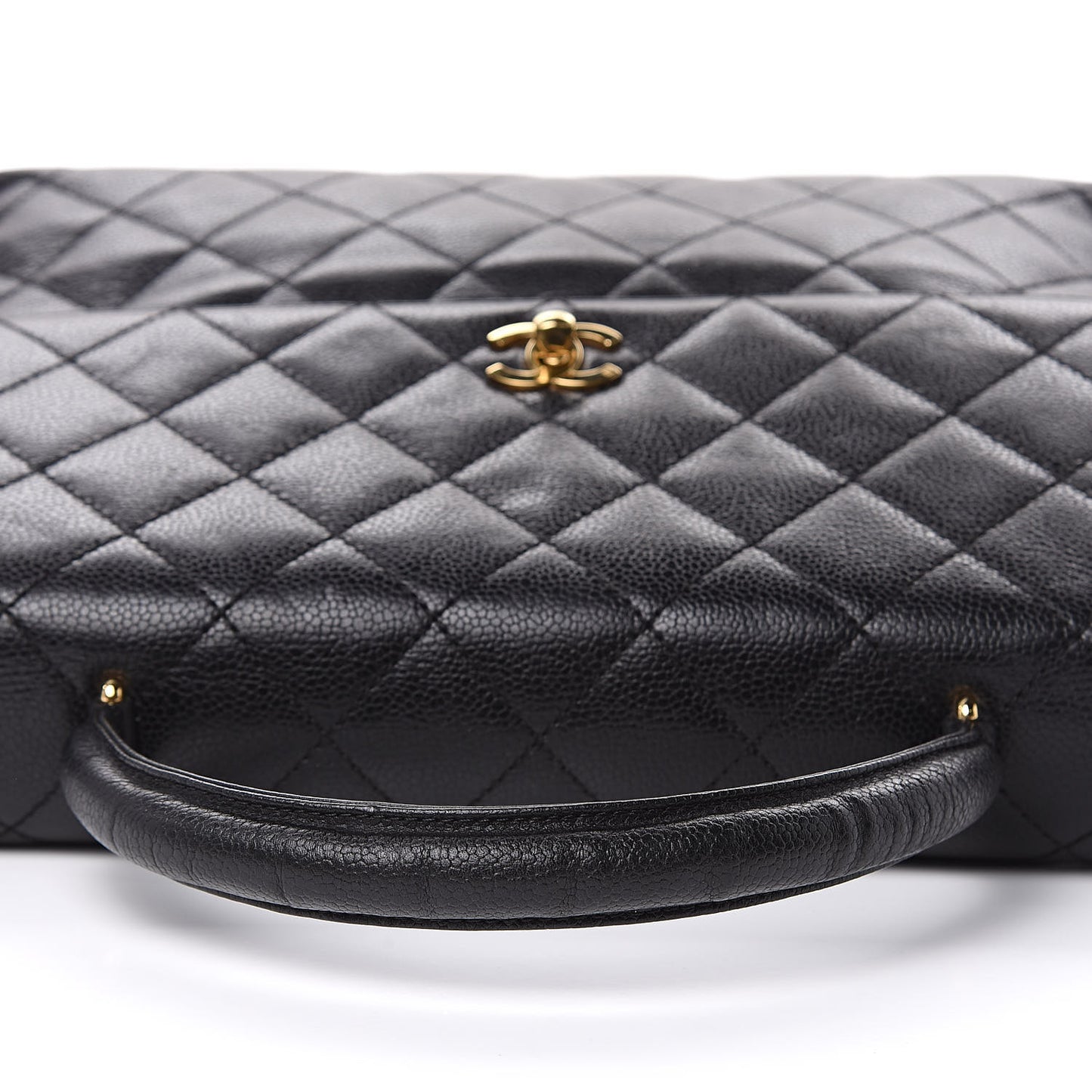 Caviar Quilted Jumbo Kelly Flap Black