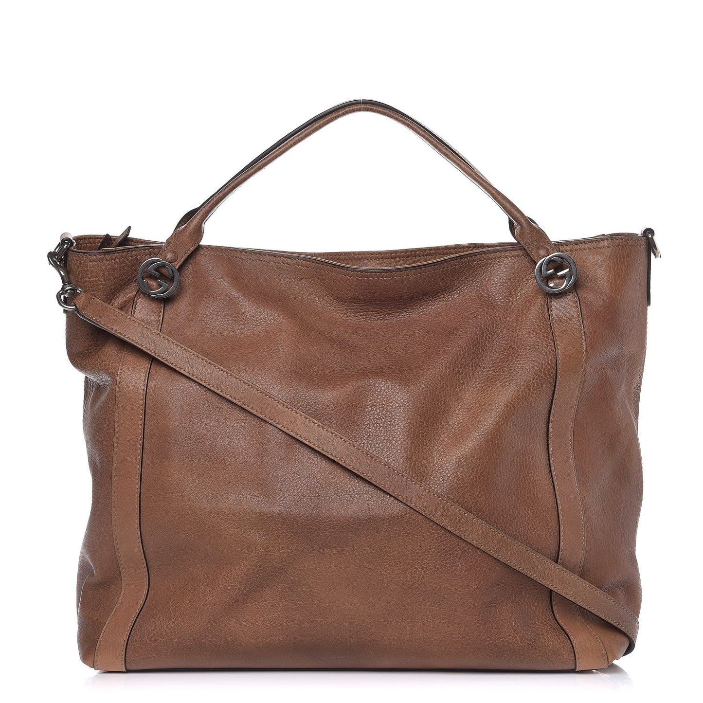 Pebbled Calfskin Large Miss GG Top Handle Bag Light Cuir