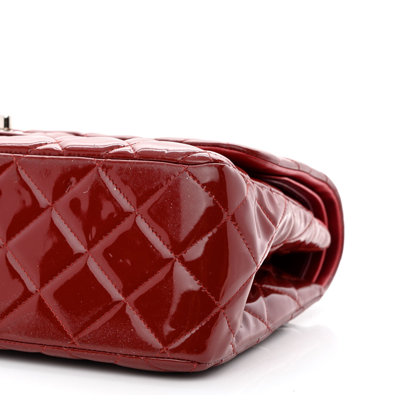 Chanel Patent Quilted Jumbo Double Flap Red 10 of 15