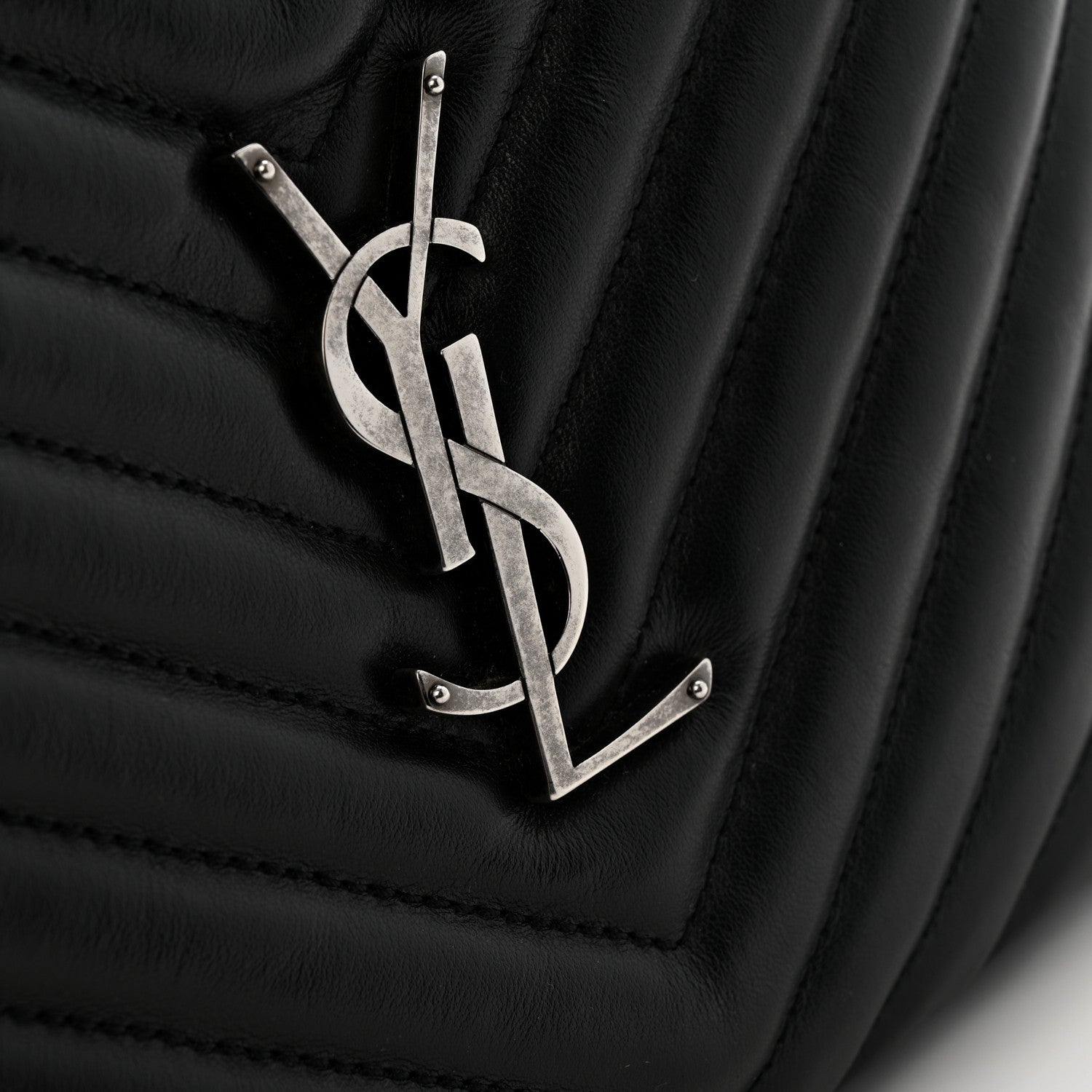 Saint Laurent Calfskin Matelasse Monogram Lou Camera Bag Black 11 of 14