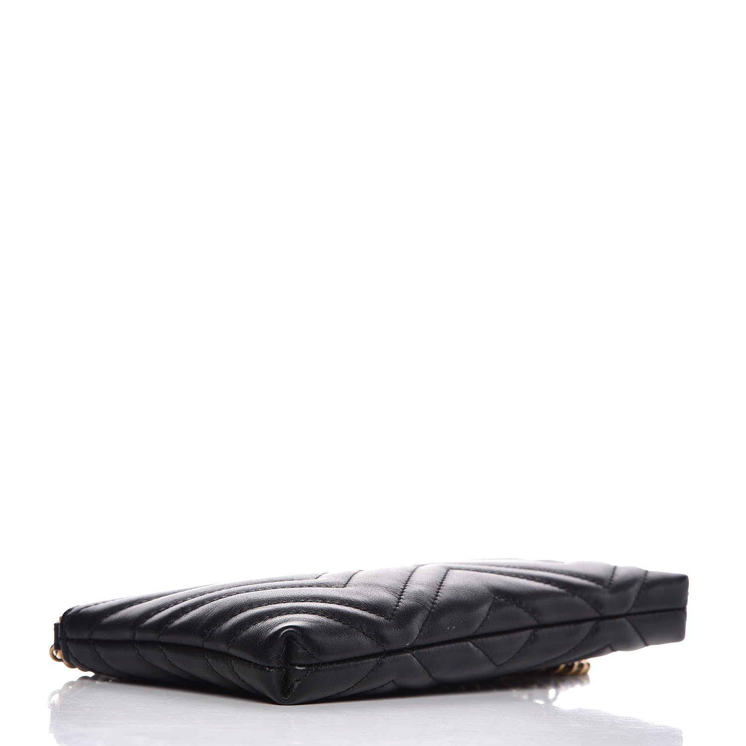 Gucci Calfskin Matelasse Mini GG Marmont Chain Bag Black 4 of 7