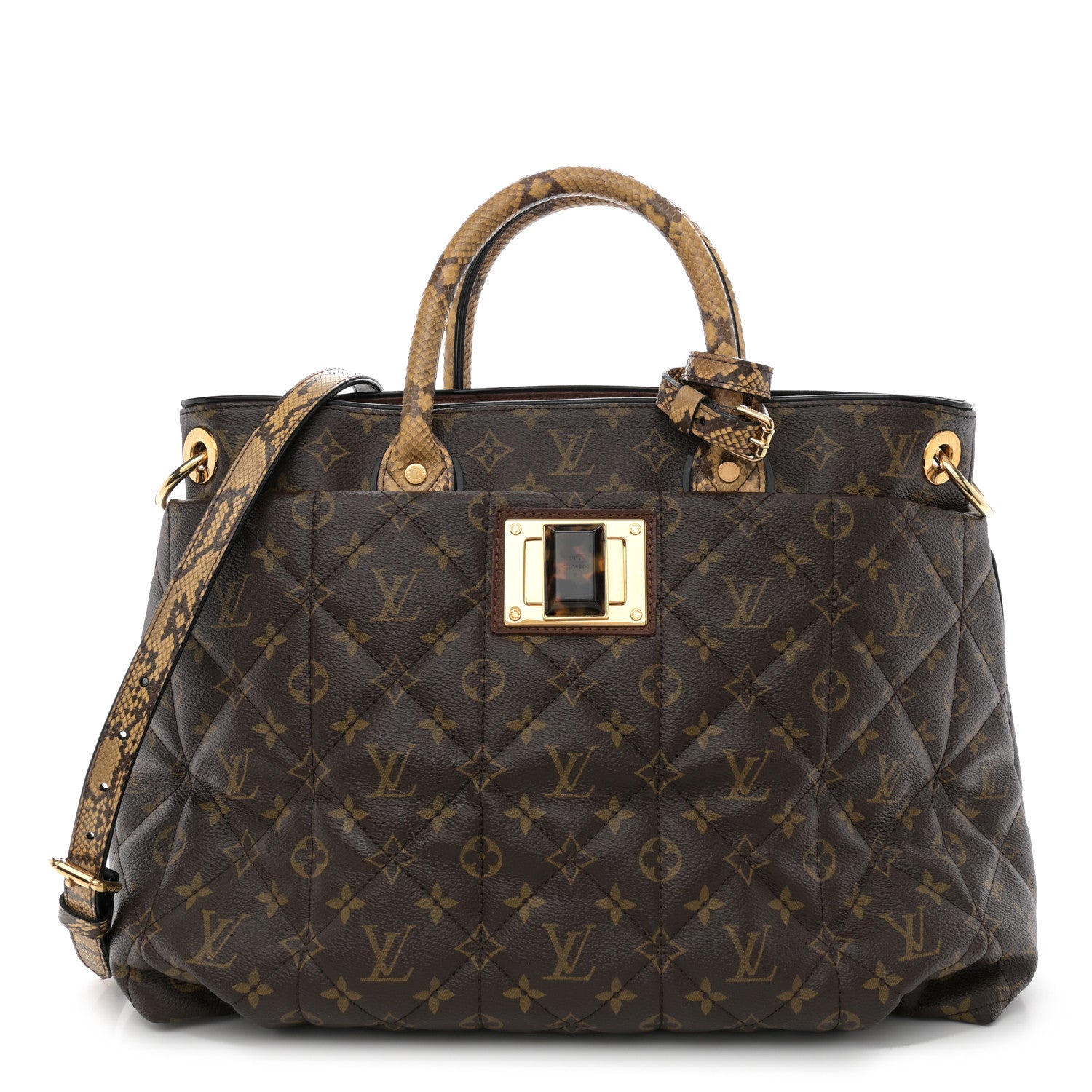 Louis Vuitton Monogram Python Ostrich Etoile Exotique GM Miel 1 of 11