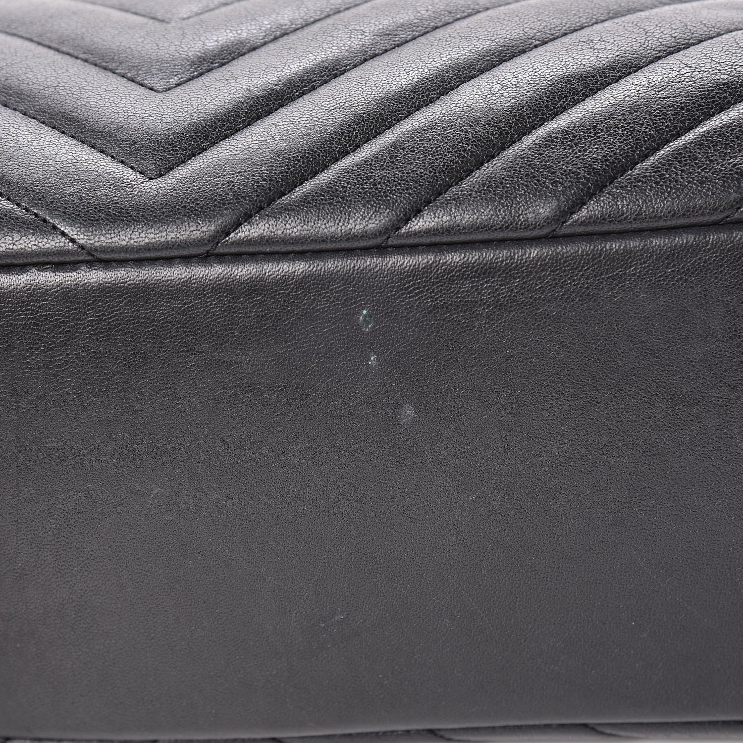 Saint Laurent Sheepskin Matelasse Chevron Large Monogram Shopping Bag Black 15 of 16