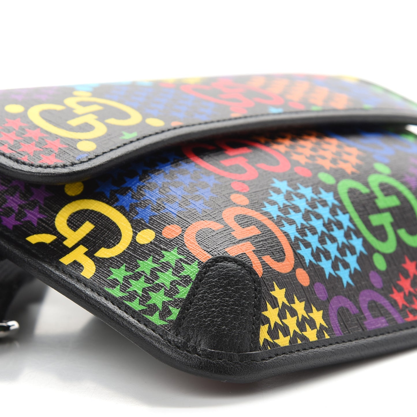 GG Supreme Monogram Psychedelic Slim Belt Bag Black