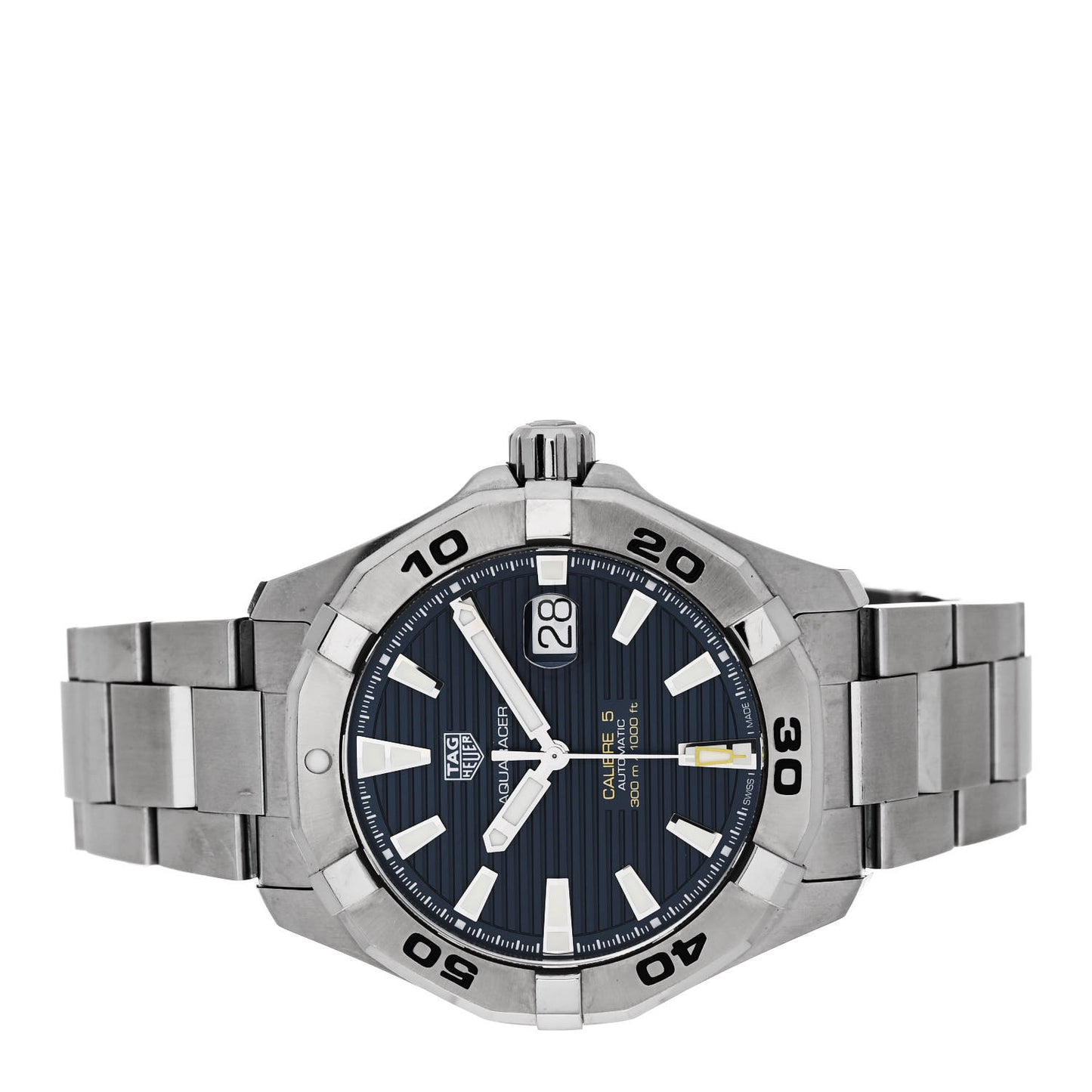 Stainless Steel 44mm Aquaracer 300M Automatic Watch Black WAY2012