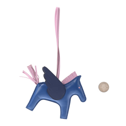 Hermes Milo Lambskin Grigri Rodeo Pegase Horse Bag Charm MM Bleu France Mauve Sylvestre Bleu Saphir 2 of 4