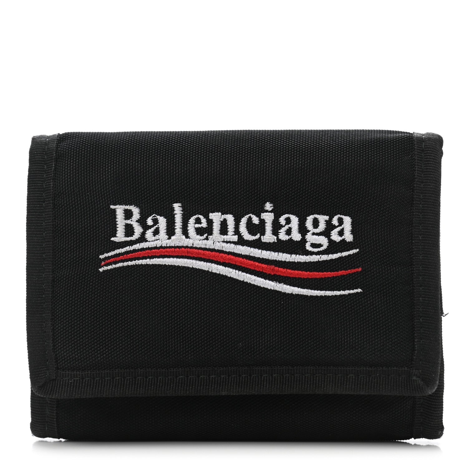 Balenciaga Nylon Logo Explorer Coin Wallet Black 1 of 8