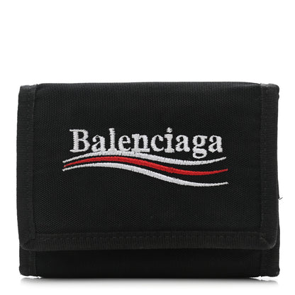 Balenciaga Nylon Logo Explorer Coin Wallet Black 1 of 8