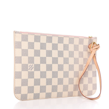 Louis Vuitton Damier Azur Neverfull MM GM Pochette Rose Ballerine 2 of 7