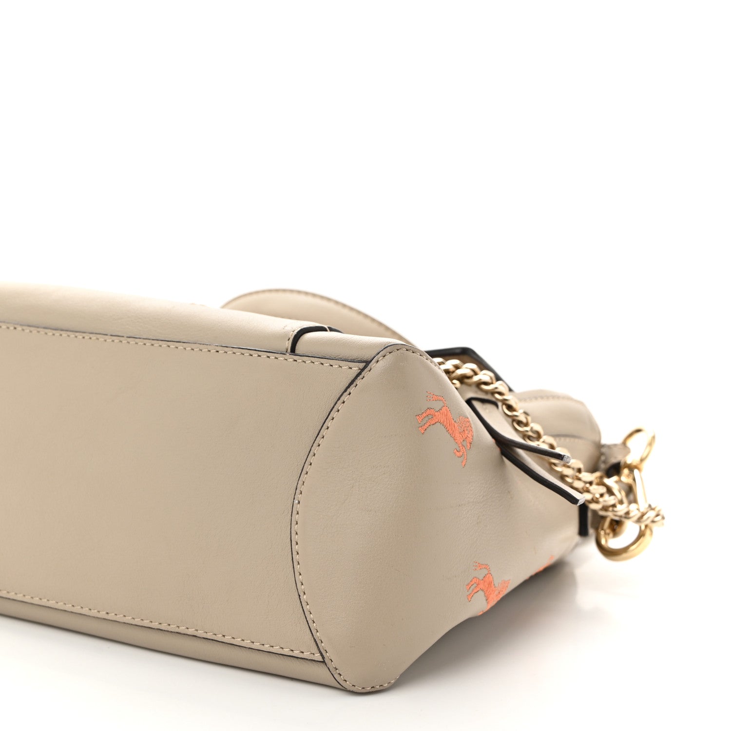 Chloe Smooth Calfskin Little Horses Embroidered Small Faye Day Shoulder Bag Pastel Grey 10 of 10