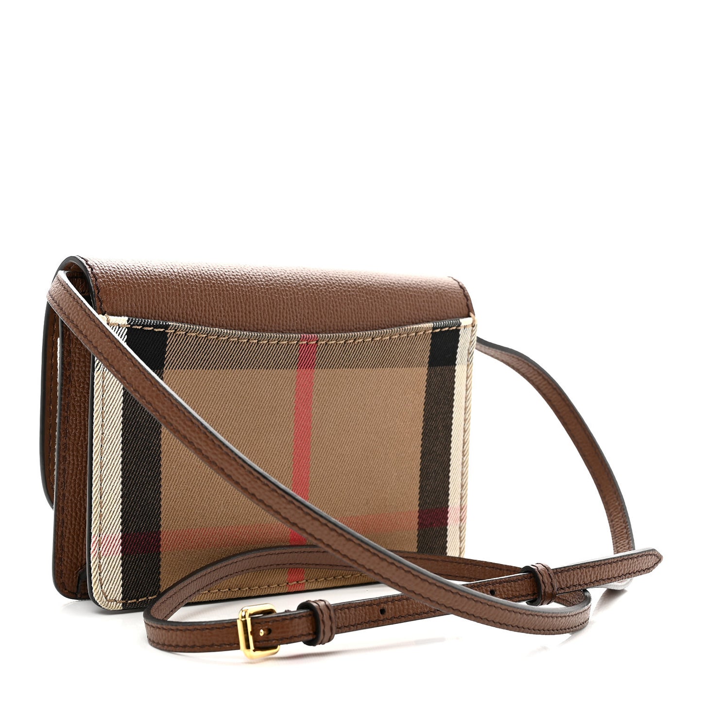 Derby Calfskin House Check Mini Hampshire Crossbody Tan