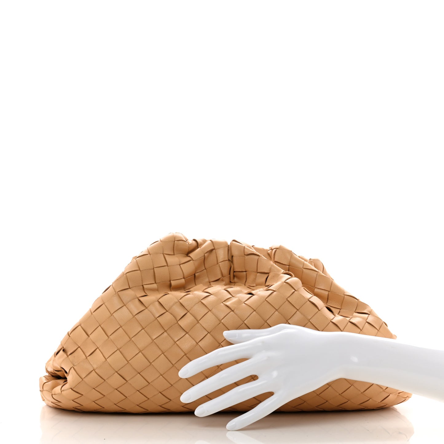 Nappa Maxi Intrecciato The Pouch Oversized Clutch Almond