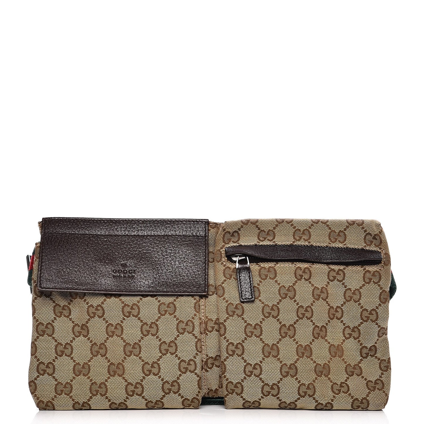 Monogram Web Belt Bag Dark Brown