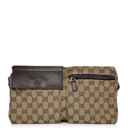 Gucci Monogram Web Belt Bag Dark Brown 1 of 9