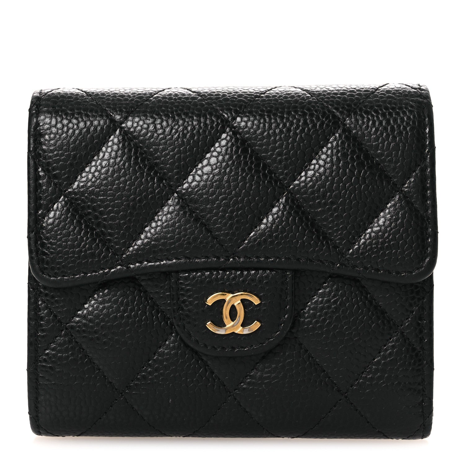 Chanel Caviar Quilted Compact Flap Wallet Black 1 of 10