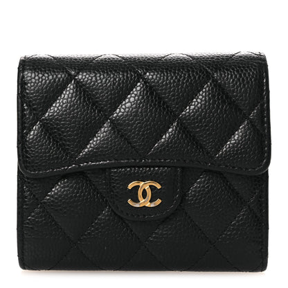 Chanel Caviar Quilted Compact Flap Wallet Black 1 of 10