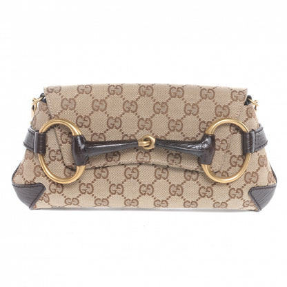 Gucci Monogram Horsebit Clutch Ebony 1 of 7