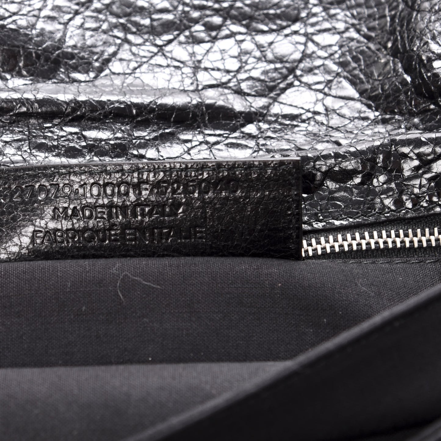 Agneau Giant 12 Silver Hardware Envelope Strap Clutch Black