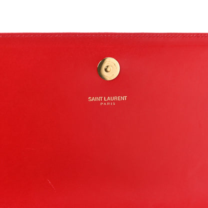 Saint Laurent Grain De Poudre Monogram Cassandre Clutch Rouge Orient 8 of 9