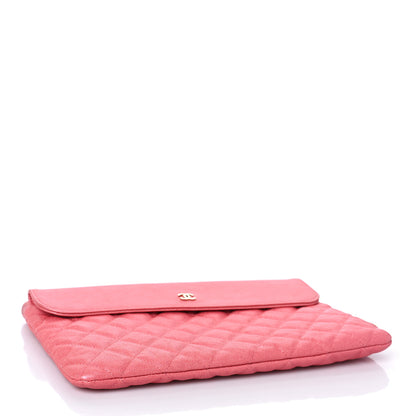 Chanel Iridescent Caviar Quilted Medium Flap Cosmetic Case Pink 4 of 10