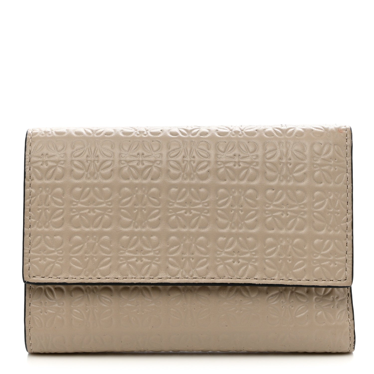 Loewe Calfskin Embossed Small Wallet Light Oat 1 of 9