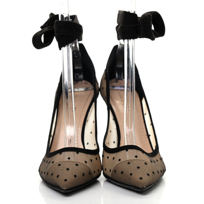 Christian Dior Suede Calfskin Lovely-D Ankle Wrap Pumps 39 Black 2 of 10