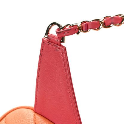 Chanel Goatskin Quilted Tri-Color In & Out Waist Bag Orange Green Pink 12 of 12