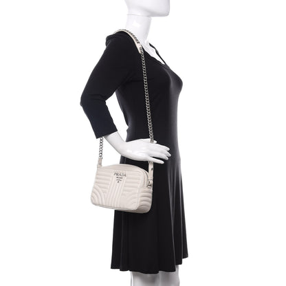 Prada Soft Calfskin Diagramme Crossbody Bag White 2 of 10