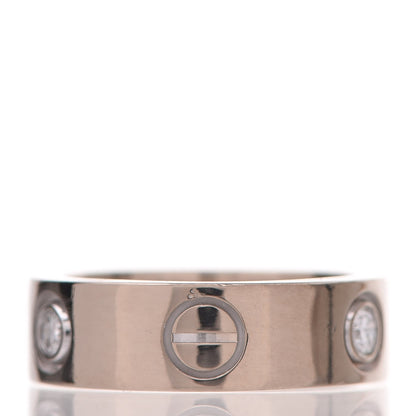 Cartier 18K White Gold 3 Diamond 5.5mm LOVE Ring 47 4 3 of 5
