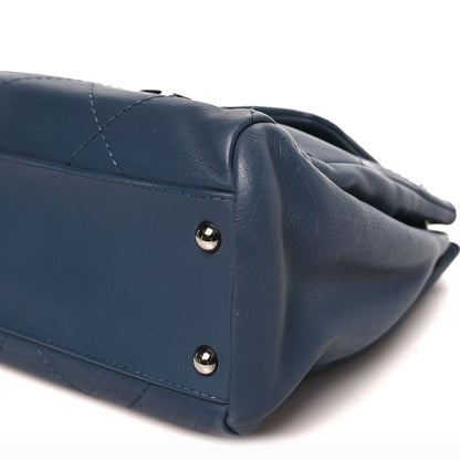 Chanel Washed Calfskin Quilted Hamptons Flap Bag Blue 10 of 12