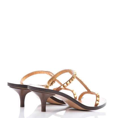 Valentino Garavani Calfskin Rockstud No Limit Sandals 36.5 Tan 4 of 7